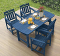Ciokea HDPE Outdoor Dining Set of 4, Patio Table and Chairs Sets, Navy Blue by CIOKEA