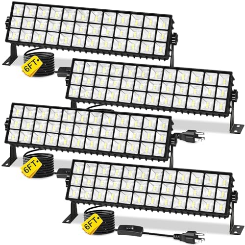 14000LM 100W LED Shop Lights, Plug in Garage Light for Workbench, 4 Pack by YQNLIFA-BlackLightParty
