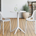 Costaelm Patio Table for 4-Person, Outdoor Patio PP Round Dining Table, All-Weather Bistro Dining Table for Backyard Deck Porch Poolside, White by Costaelm