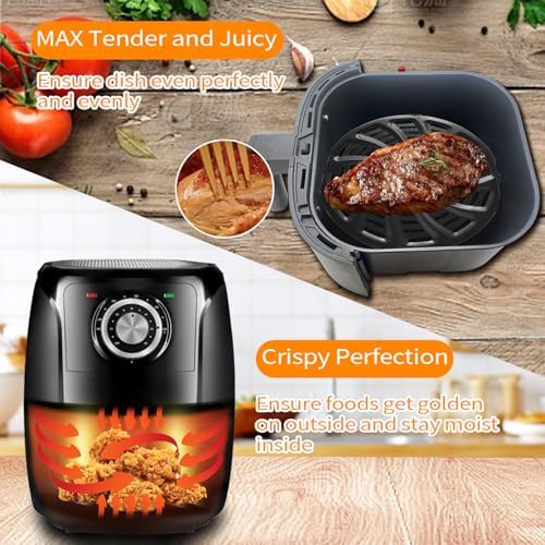 GWY Air Fryer Grill Pan for Gourmia GAF536 GAF556 GAF566 5QT Air Fryer, 8.8''×8.4'' Nonstick Air Fryer Replacement Tray Parts Rack Basket Accessories Grill Plate Crisper Plate with Rubber Bumpers - Image 6