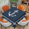 Nautical Tablecloth 54x54 Inch Square Anchor Sailing Ocean Dark Navy Blue Table Cloth Decorations Table Cover for Party Picnic Kitchen Dinner Decor Outdoor by Unknown