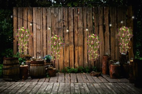 RECUTMS Artificial Hanging Plants with Lights Fake Hanging Spring Flowers - Image 3