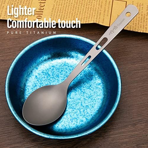 TiTo Titanium Cutlery Set Titanium Spoon Spork Knife Chopsticks Straw Portable Lightweight Outdoor Flatware Extra Strong 3/4/5 Piece Straw for Home Use/Travel/Camping/Picnic/Hiking Tableware (4-Piece) - Image 4