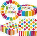 40Pcs Rainbow Polka Dot Happy Birthday Plates and Napkins Party Supplies by Actoridae