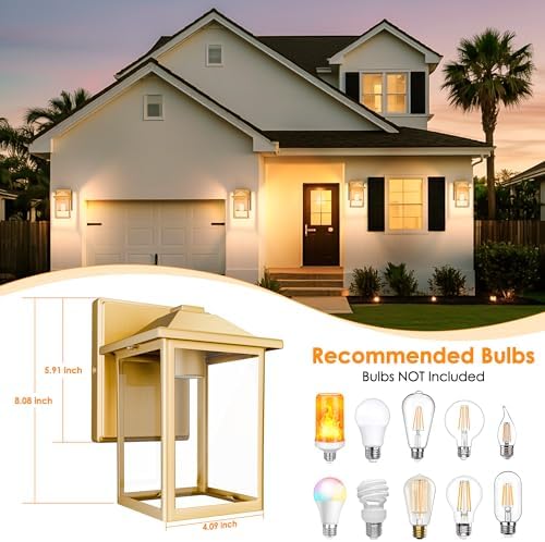 MATAMEYE Outdoor Wall Light Fixture, Exterior Waterproof Porch Lighting - Image 2