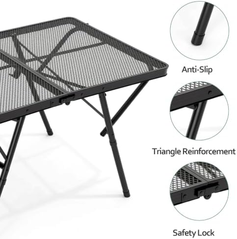 JOUYEK Folding Grill Table,3x2 FT,X-Frame Adjustable Height Camping Table - Image 4