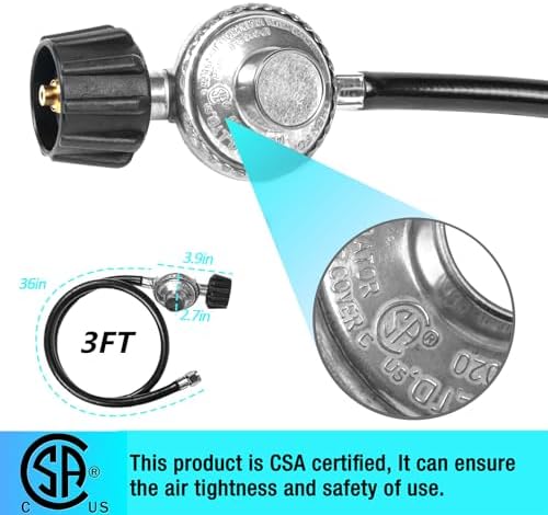 3Ft Propane Regulator Hose Replacement for LP Gas Grills - Image 4