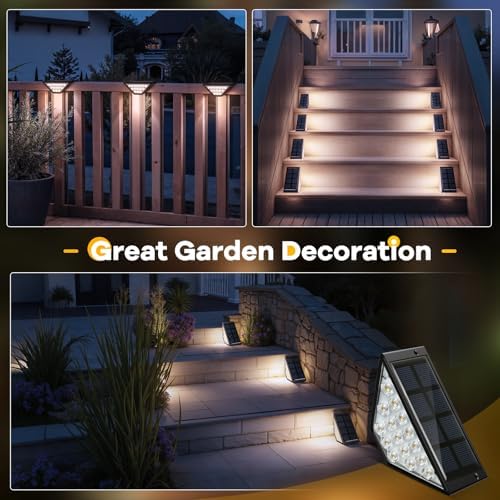 BKBB PPBB Solar Step Lights for Outside, Solar Stair Lights Outdoor Waterproof, Deck Step Lights for Fence, Patio, Yard, Porch, Front Door, Sidewalk, Garden, Patio Decor (8, Cool White) - Image 2