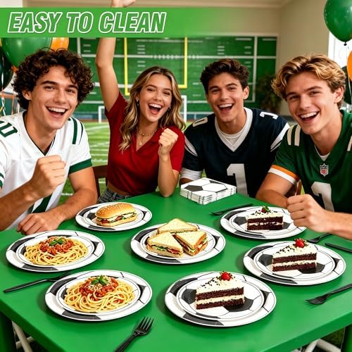 100 Pcs Disposable Soccer Party Tableware Set for 25 Guests - Image 5