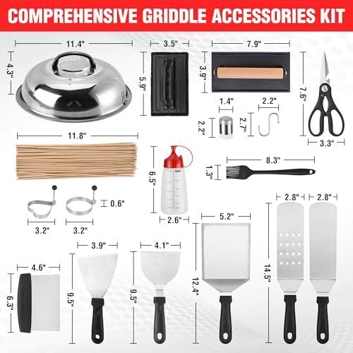 PARGRILL 128 PCS Griddle Accessories Kit - Premium Flat Top Grill Accessories Set for Blackstone & Camp Chef, Stainless Steel BBQ Tool Utensils Gift Grilling Set for Lover Outdoor Men Women dad - Image 2