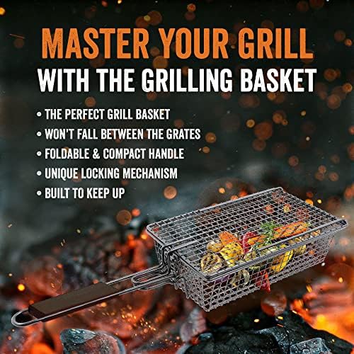 Yukon Glory Premium Grill Basket with Lid, Locking Flip Handle - Image 6