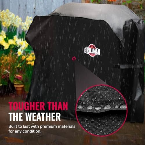 Grillman Waterproof BBQ Grill Cover for Outdoor Grills, 72 Inch, Black - Image 5