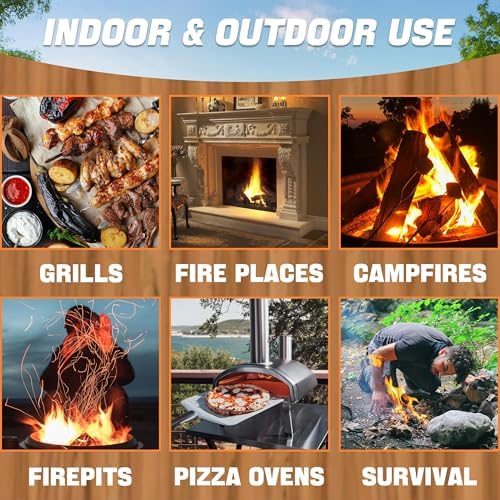 Shwuevei 300 pcs Fire Starter - Natural Fire Starters for Fireplace, Pellet Stove & Wood, Fire Pit, Smoker, BBQ, Chimney, Pizza Oven - Fire Starters for Grill, Charcoal Starter - Image 5