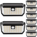 Brightever Solar Motion Sensor Outdoor Lights, 4000LM 344 LEDs Solar Outdoor Lights, IP65 Waterproof Exterior Flood Security Lights with 270° Wide Angle & 3 Modes for Patio Garage, 8-Pack Black by Brightever