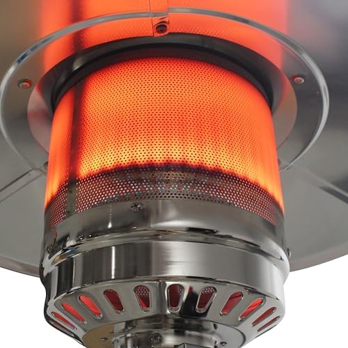 BTExpert 50000 BTU Propane Patio Heater for Outdoor Double-Layer Stainless Steel Burner, Wheels, Triple Protection System, Outdoor Heater Round Table design for Home and Commerical, Bronze - Image 3