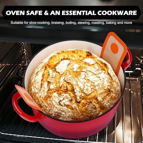 TeamFar 5Qt Dutch Oven, Enameled Cast Iron Dutch Oven with Lid&Dual Handles - Image 6
