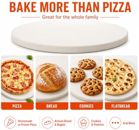 15 Inch Round Cordierite Pizza Stone for Oven and Grill - Image 6