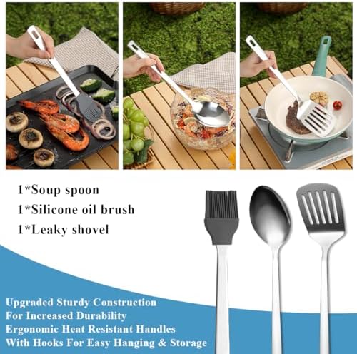 Kyraton Camping Cooking Set 15 Pack, Camping Cookware, Camping Supplies, Portable Camping Kitchen Utensil Set, Ldeal for Backpacking, Barbecuing, Camping and Hiking Trips. - Image 3