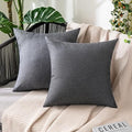 MIULEE Decorative Outdoor Pillow Covers Euro Waterproof 22x22 Dark Grey by MIULEE