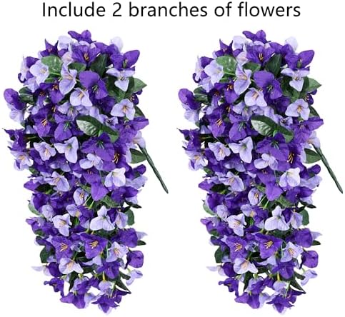 Faux Bougainvillea Artificial Flowers Plants for Outdoor Outside Decoration, 2pcs Fake Flowers Silk Long Trailing Vines UV Resistant Realistic Faux Flowers for Front Door Porch Planter Urn Yard, Mix - Image 5