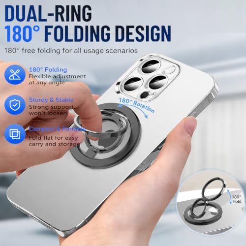 MagSafe Phone Grip, 360° Rotation Magnetic Cell Phone Grip Magnetic Ring Holder Kickstand Mag Safe Ring Stand Compatible with iPhone 17 16 15 14 13 12 Pro Max MagSafe Accessories Android - Image 7