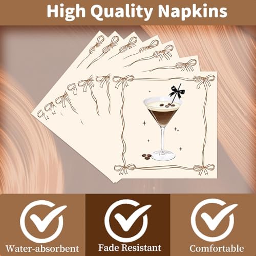 Gameza Espresso Martini Birthday Party Decor 96PCS Plates Napkins Set - Image 3