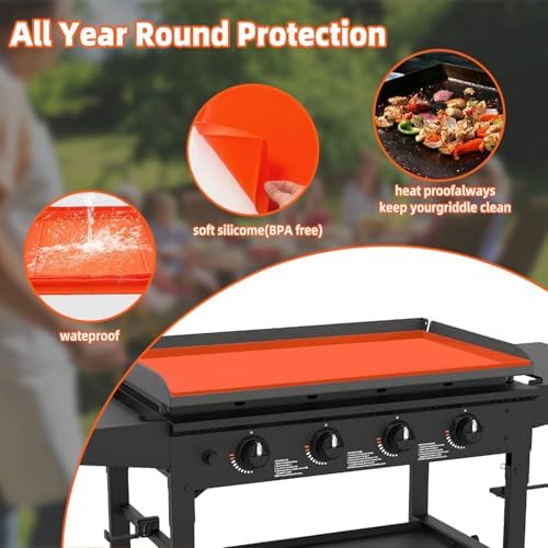 Silicone Blackstone Griddle Cover 36，Heavy Duty Food Grade Silicone Mat, Silicone Griddle Cover， All Season Griddle Top Protective for Grill Accessories - Image 3