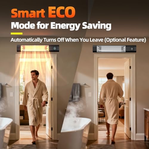 2S Fast Heating Infrared Outdoor Heater, 9 Heating Levels Electric Patio Heater with Motion Sensor, 34 In 9H Timer Wall Mounted Garage Heaters, for Porch, Gazebo, Workshop and Indoor - Image 5