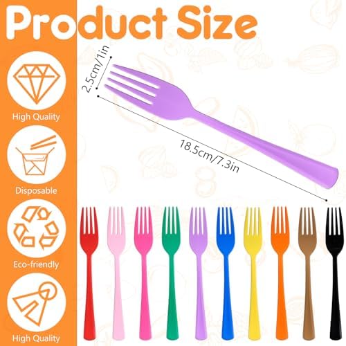 60 Pcs Purple Disposable Plastic Forks Cutlery Heavy Duty Dinnerware Plastic Silverware Flatware for Home Office School Party Picnics Restaurant Outdoor Events or Every Day Use (Purple) - Image 2
