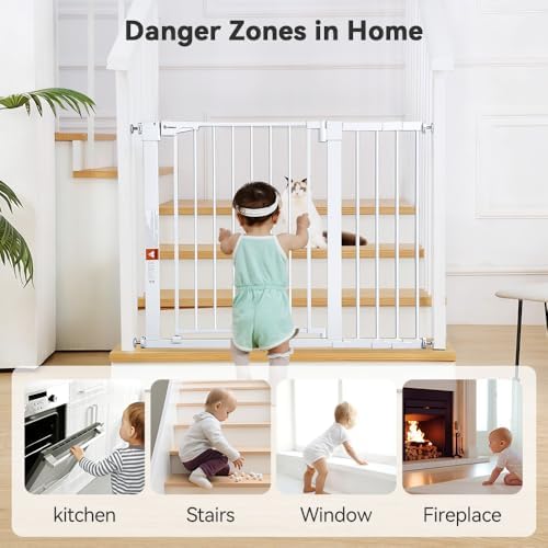 COMOMY 29.5-43.3" Baby Gate Extra Wide for Stairs Doorways - Image 2