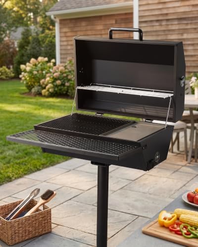 Stanbroil Deluxe Park Style Charcoal Grill with Griddle & Lid, 24-Inch - Image 7