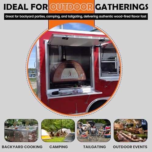 Authentic Pizza Ovens Maximus Prime Arena Portable Wood-Fired Outdoor Pizza Oven, Handmade in Portugal, Stainless Steel Chimney, Pizza Peel, Thermometer, Extra Floor Tile & Baking Dish Included - Image 6