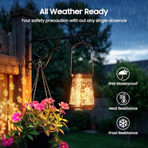 4 Pack Solar Lanterns Outdoor Waterproof, Birthday Gifts for Women Mom - Image 4