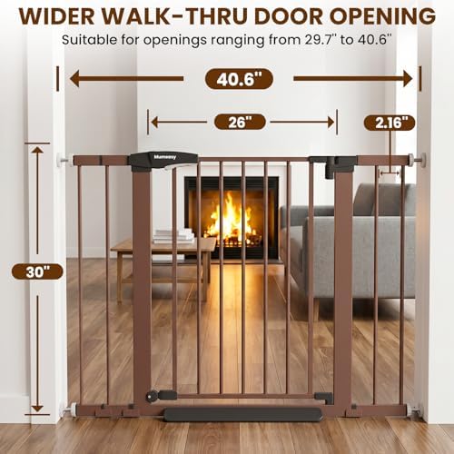 Mumeasy Baby Gate with Door, 26-40" Pressure Mounted Dog Gate for Doorways - Image 2