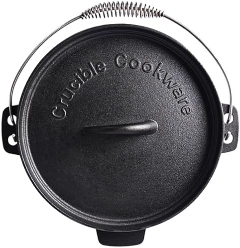 Pre-Seasoned Cast Iron Camp Dutch Oven, 4.1 qt, including Lid Lifter, Lid Stand and Silicone Handle Holders - Image 2