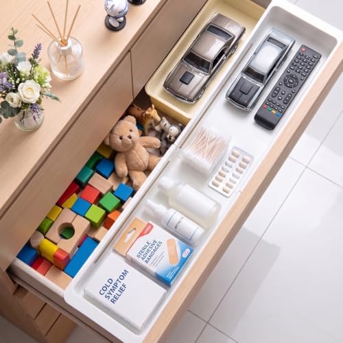 Deep Drawer Organizer, Adjustable Drawer Organizer, Suitable for Kitchens, Cosmetics, Daily Necessities, Barbecue Tools, Durable Plastic Material, Sliding Design, Convenient Storage.(Large* 2) - Image 3