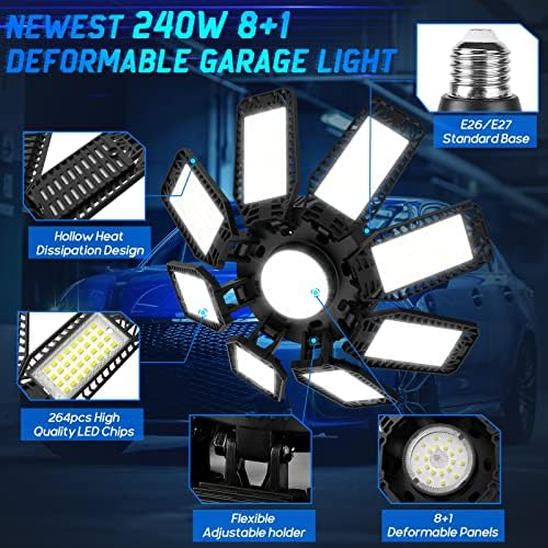 ISKYDRAW Garage Light 1 Pack - 240W 24000LM Garage Lights Ceiling LED - Image 5