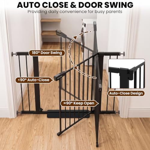 Baby Gate for Stairs, 26-40" Auto Close Dog Gate for Doorways No Drilling - Image 5
