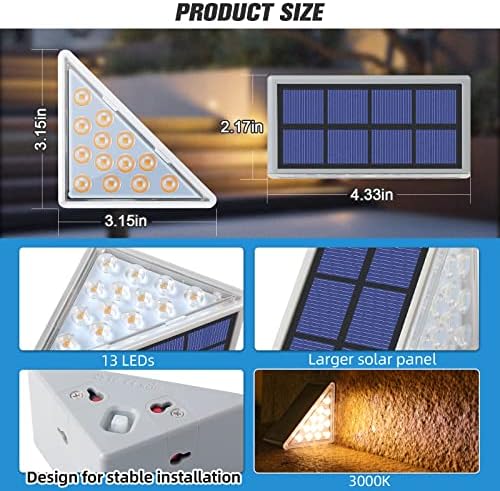 NIORSUN Solar Step Lights,16 Pack Warm White Solar Stair Lights Outdoor Waterproof IP67 Auto On Off,Solar Lights for Steps,Stair,Patio,Yard,Porch,Front Door,Sidewalk,Deck Decor - Image 5