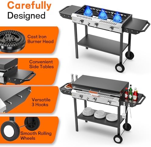 Veralune 2-in-1 Propane Stove & 33'' Griddle Combo with Ignition - Image 5