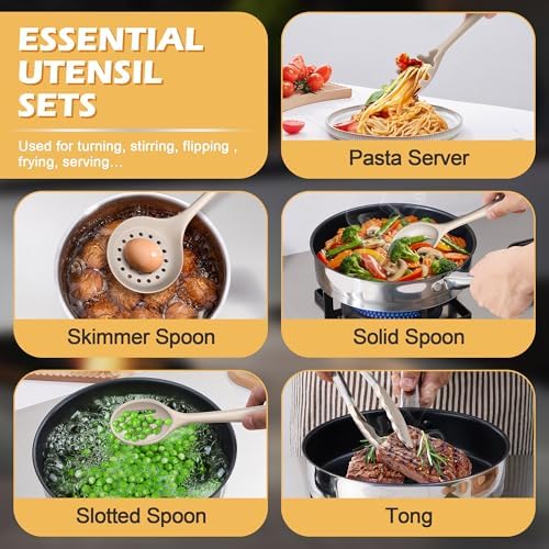 Homikit 15-Piece Kitchen Cooking Utensil Set, Silicone Utensils with Holder - Image 4