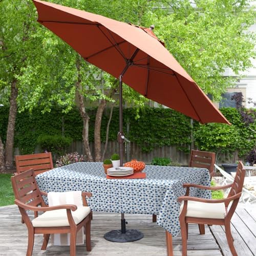 LVTXIII Rectangle Outdoor Tablecloth with Umbrella Hole and Zipper, Water-Repellent 60 x 84 Inch Patio Table Cover for Picnic, Garden, Backyard Dining, Brush Blue - Image 6