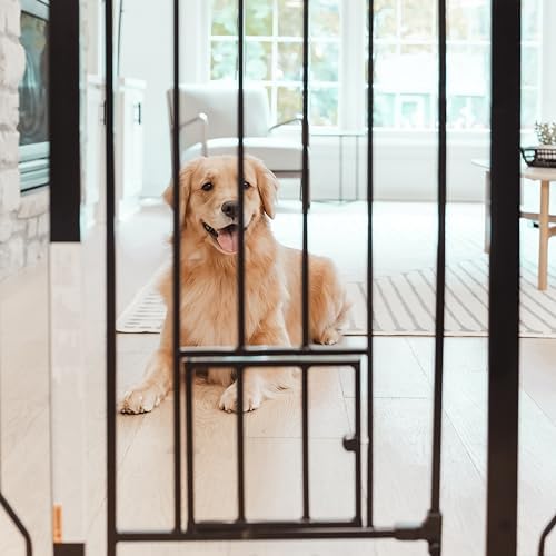 Carlson 36" Extra Tall Walk Through Dog Gate for Doorways & Bottom of Stairs, Metal Pet Gate with Small Pet Door, Expands 29”–36.5”, Black - Image 5