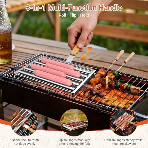 Extra Large Hot Dog Roller for Grill,11.5"Stainless Steel,2Pcs - Image 4