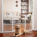 Cumbor 30.4-56.8" Extra Wide Baby Gate, Auto Close Dual Lock Dog Gate White by Cumbor
