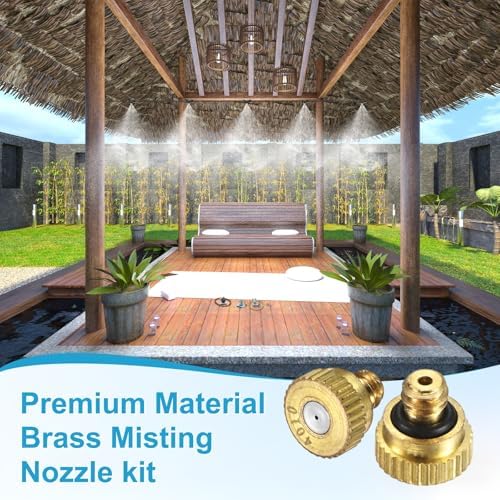 M METERXITY 10-Pack Brass Misting Nozzles, 0.016inch/0.4mm Orifice Heavy Duty 10/24 UNC Screw Thread Misting Nozzle Plug for Outdoor Spray Cooling System/Patio Mist System/Dust Control - Image 5