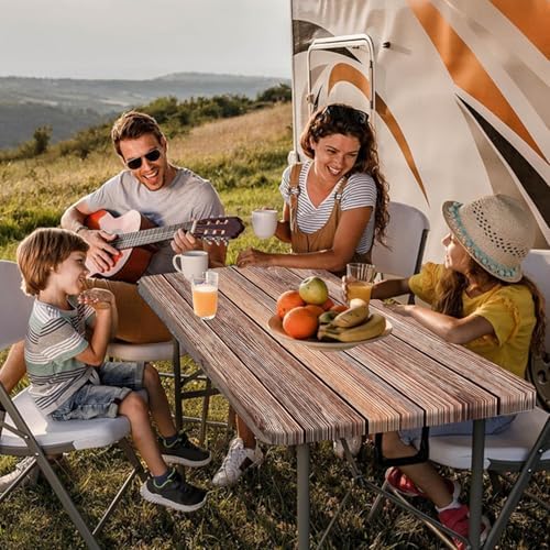 Picnic Table Cover with Bench Covers Camping Essentials Farmhouse Outdoor Table Covers Wood Grain Waterproof Windproof Fitted Tablecloth Cover with Elastic Edge for Indoor & Outdoor 3 PCS 30x60 Inch - Image 2