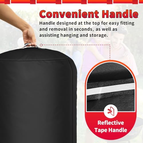 NEXCOVER Kettle Grill Cover-26.5 Inch Charcoal BBQ Smoker Cover Round for Barbecue, Fade & UV Resistant Small Waterproof Weather Resistant Material for Weber 22" Charcoal Grill - Image 5