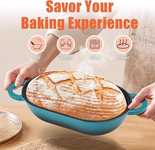 2.5 QT Enameled Cast Iron Sourdough Bread Oven, Loaf Pan with Lid - Image 6