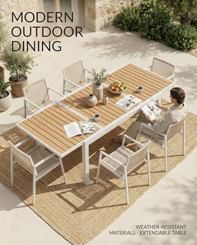 ZANDOR Outdoor Patio Dining Chairs Set of 2,Aluminum Patio Dining Chairs with Armrests, All-Weather Furniture for Lawn,Garden,Yard, Poolside and Indoor,White - Image 3